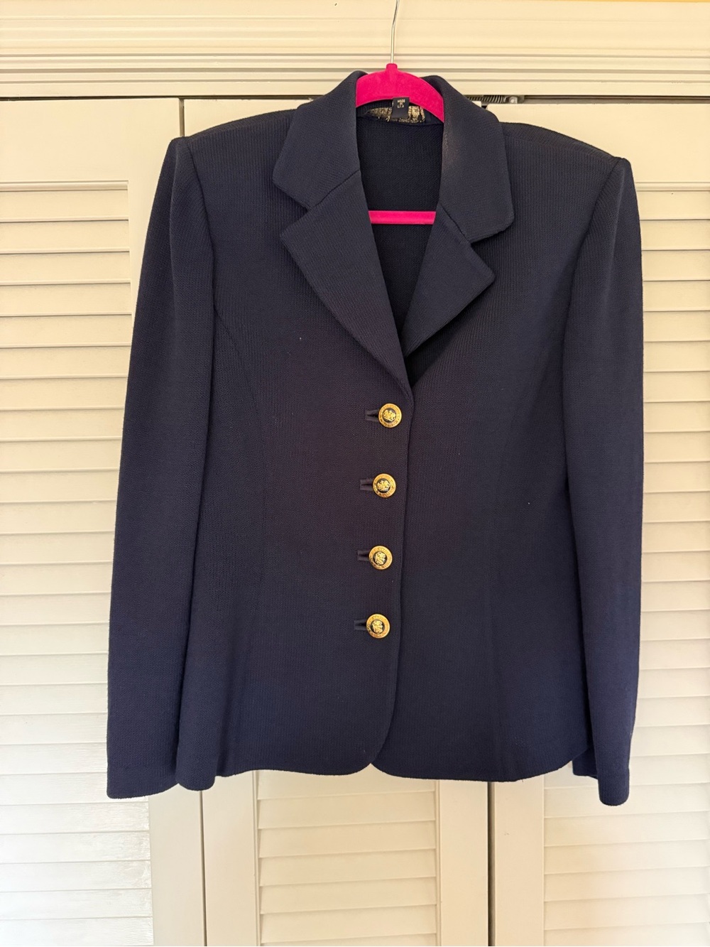 St. John Navy Blazer with Gold-Tone Buttons